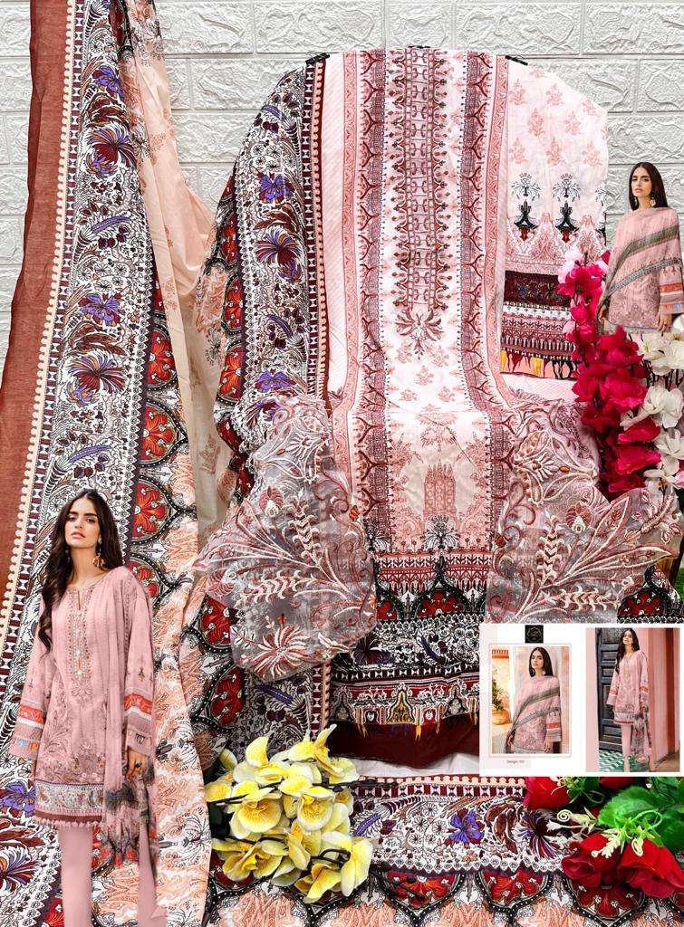 FIRDOUS COLOURS BY AQSAWHOLESALE 101 TO 104 SERIES COTTON EMBROIDERY PAKISTANI DRESSES