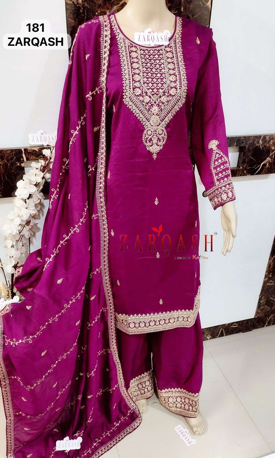 FIVE STAR BY ZARQASH 181 TO 185 SERIES VICHITRA SILK EMBROIDERY READYMADE DRESSES