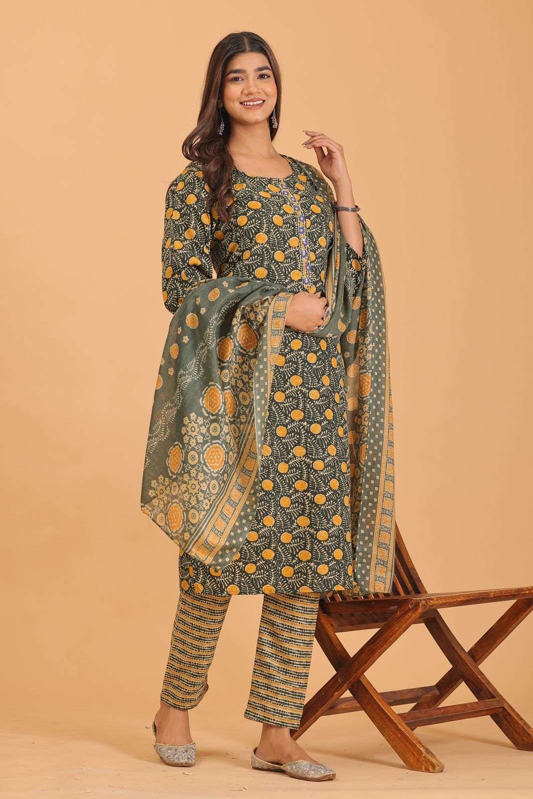 HERITAGE VOL-12 BY AQSAWHOLESALE TWO TONE FABRIC PRINT WORK READYMADE DRESSES