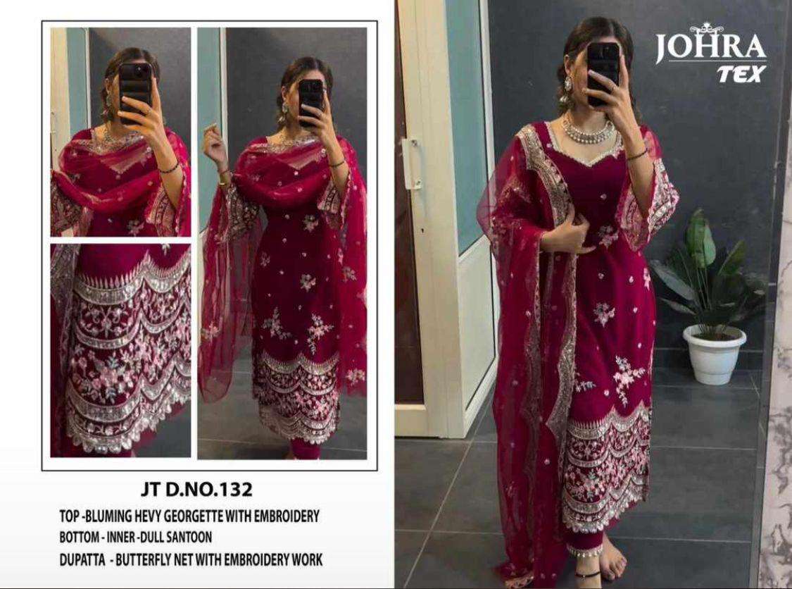 JT-132 HIT DESIGN BY JOHRA TEX HEAVY GEORGETTE WORK PAKISTANI DRESS