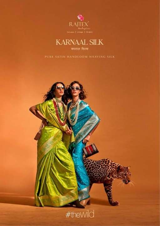 KARNAAL SILK BY RAJTEX 357001 TO 357006 SERIES SATIN WEAVING WORK FESTIVE WEAR SAREES