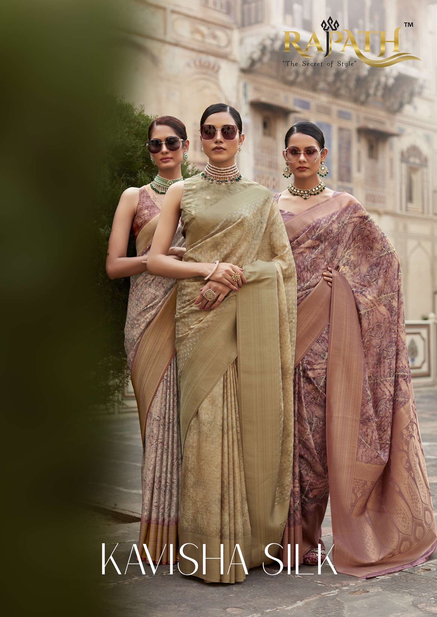 KAVISH SILK BY RAJPATH 300001 TO 300008 SERIES CREPE SILK PRINT CASUAL WEAR SAREES