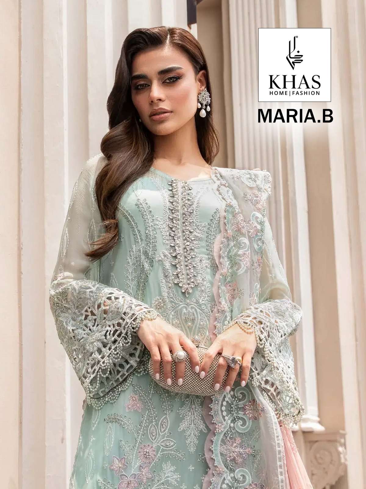 KHAS MARIA.B BY AQSAWHOLESALE 117 TO 119 SERIES GEORGETTE EMBROIDERY WORK DRESSES