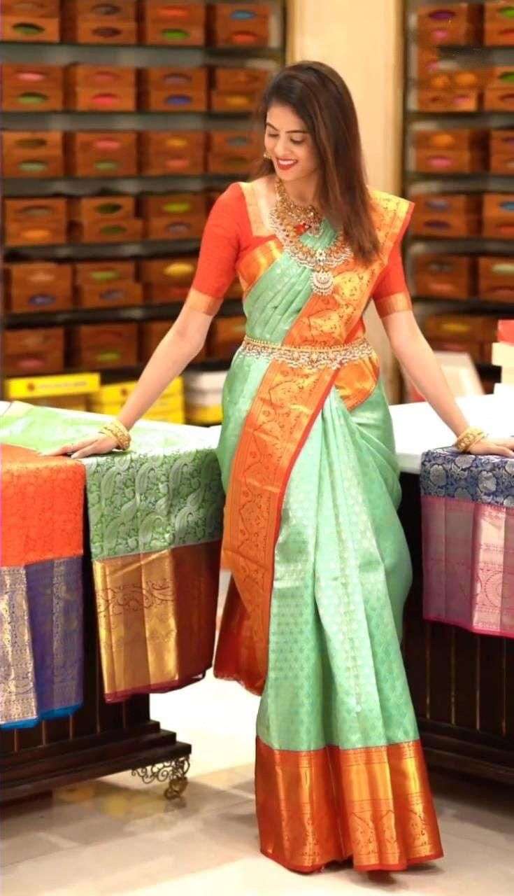 KT-34 HIT DESIGN BY AQSAWHOLESALE BANARASI SOFT SILK FESTIVE WEAR SAREE