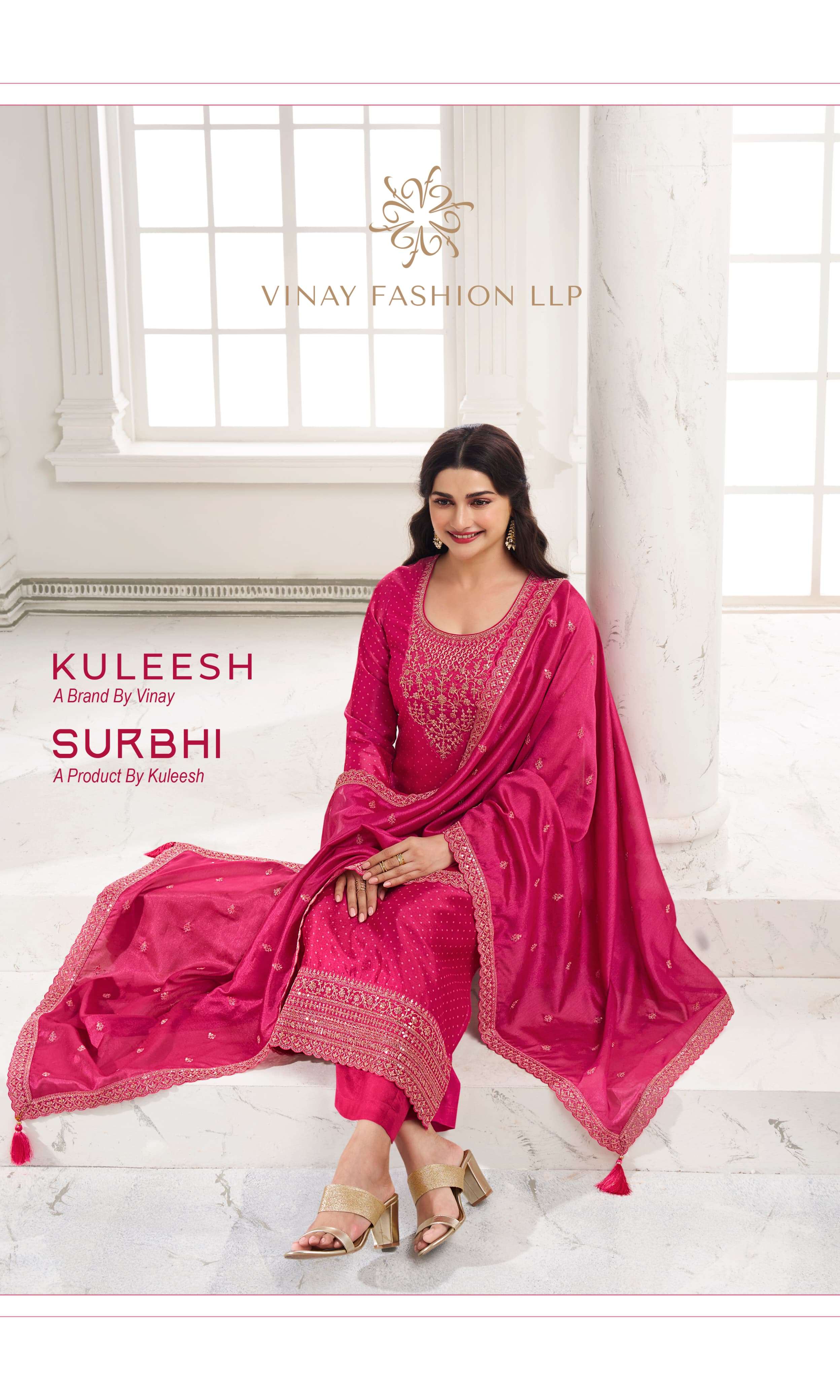 KULEESH SURBHI BY VINAY FASHION 6661 TO 6666 SERIES SILK GEORGETTE PRINT WORK DRESSES