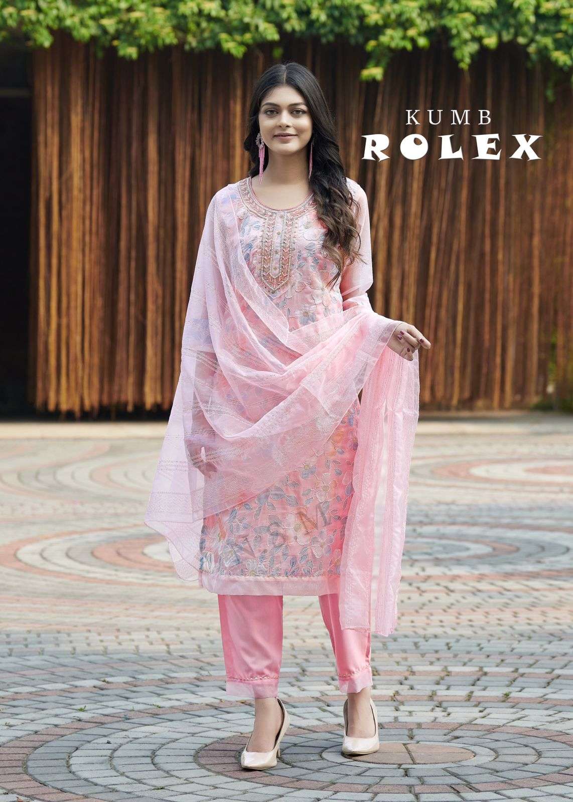 KUMB ROLEX BY AQSAWHOLESALE HEAVY ORGANZA PRINT WORK READYMADE DRESSES