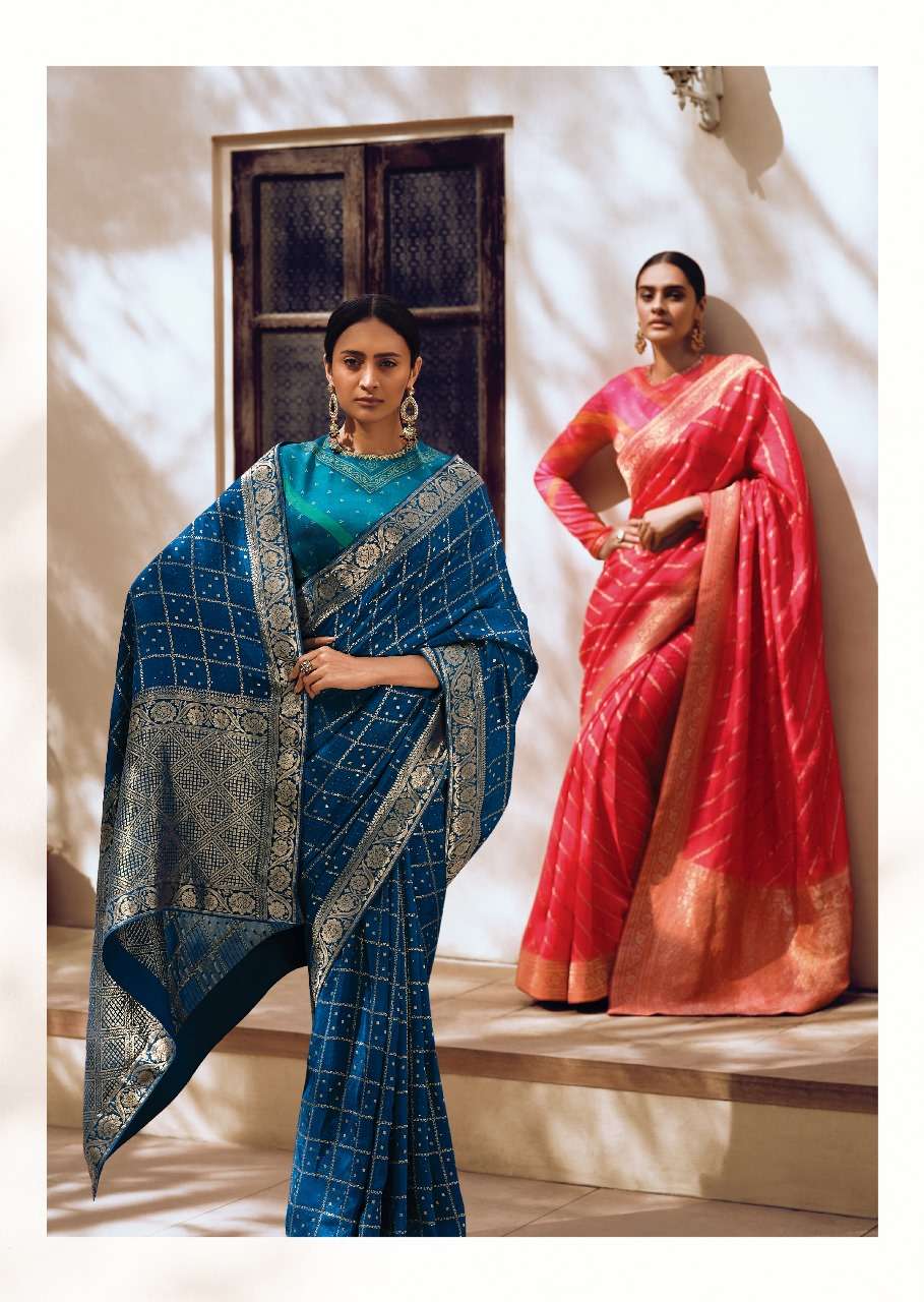 LEHER BY VARSHA 01 TO 03 SERIES VISCOSE WOVEN PRINT WORK FESTIVE SAREES