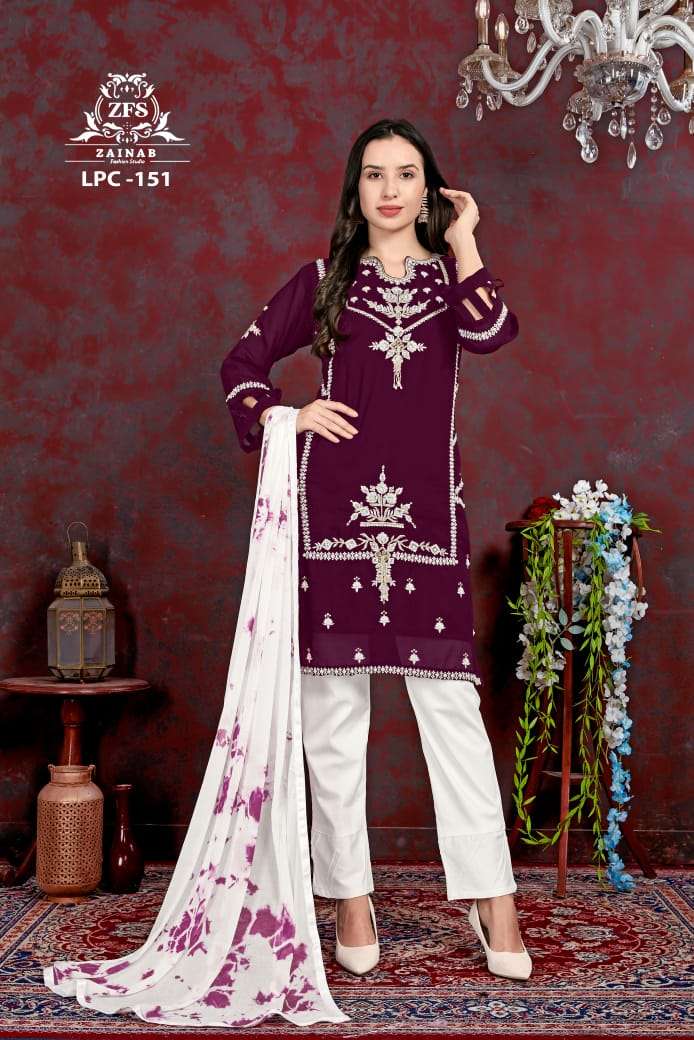 LPC VOL-151 BY ZFS BLOOMING GEORGETTE EMBROIDERY WORK READYMADE DRESSES