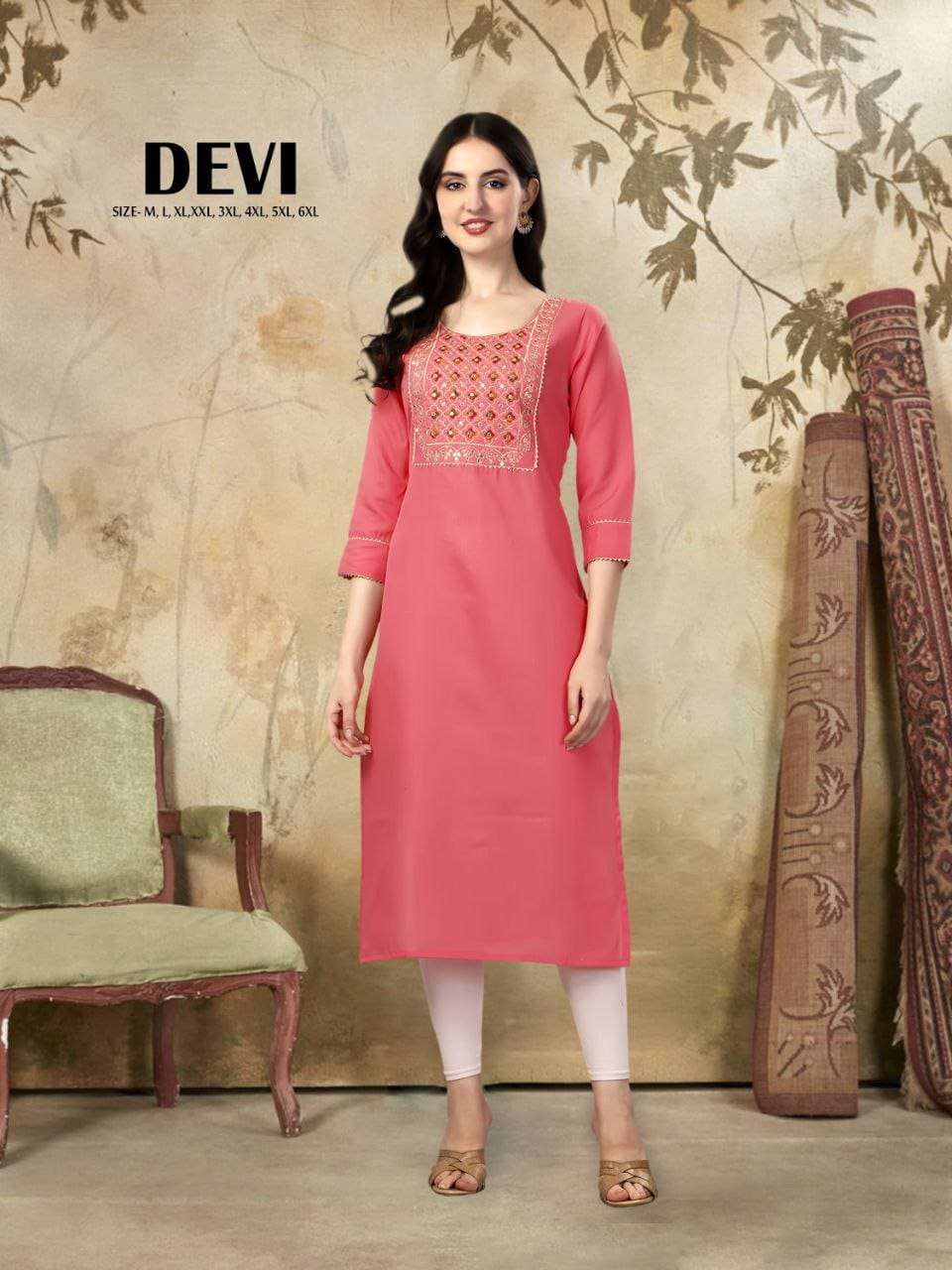 MAAN DEVI BY AQSAWHOLESALE RUBY COTTON EMBROIDERY WORK KURTIS