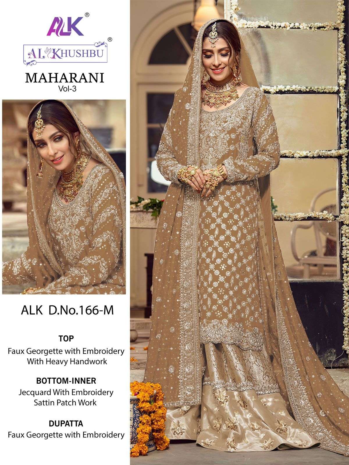 MAHARANI VOL-4 BY AL KHUSHBU 166-M TO 166-P FAUX GEORGETTE WORK PAKISTANI DRESSES