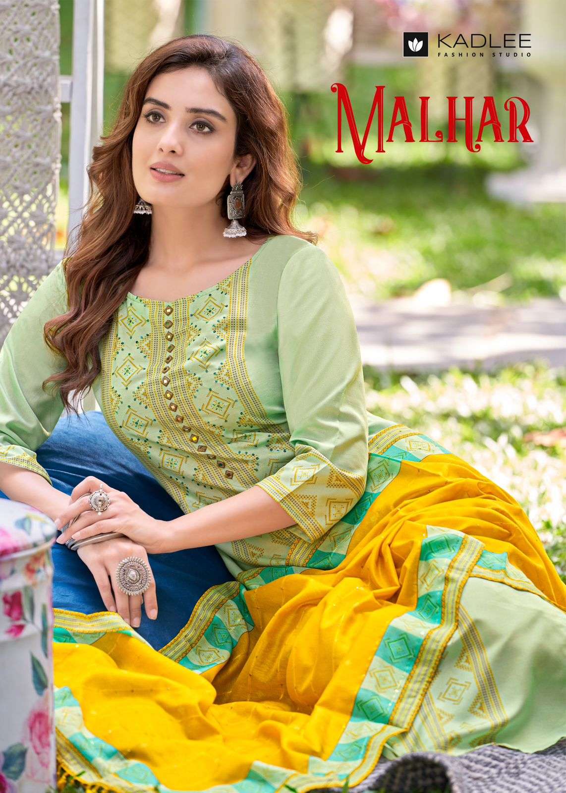 MALHAR BY KADLEE 1001 TO 1004 SERIES RAYON PRINT EMBROIDERY WORK READYMADE DRESSES