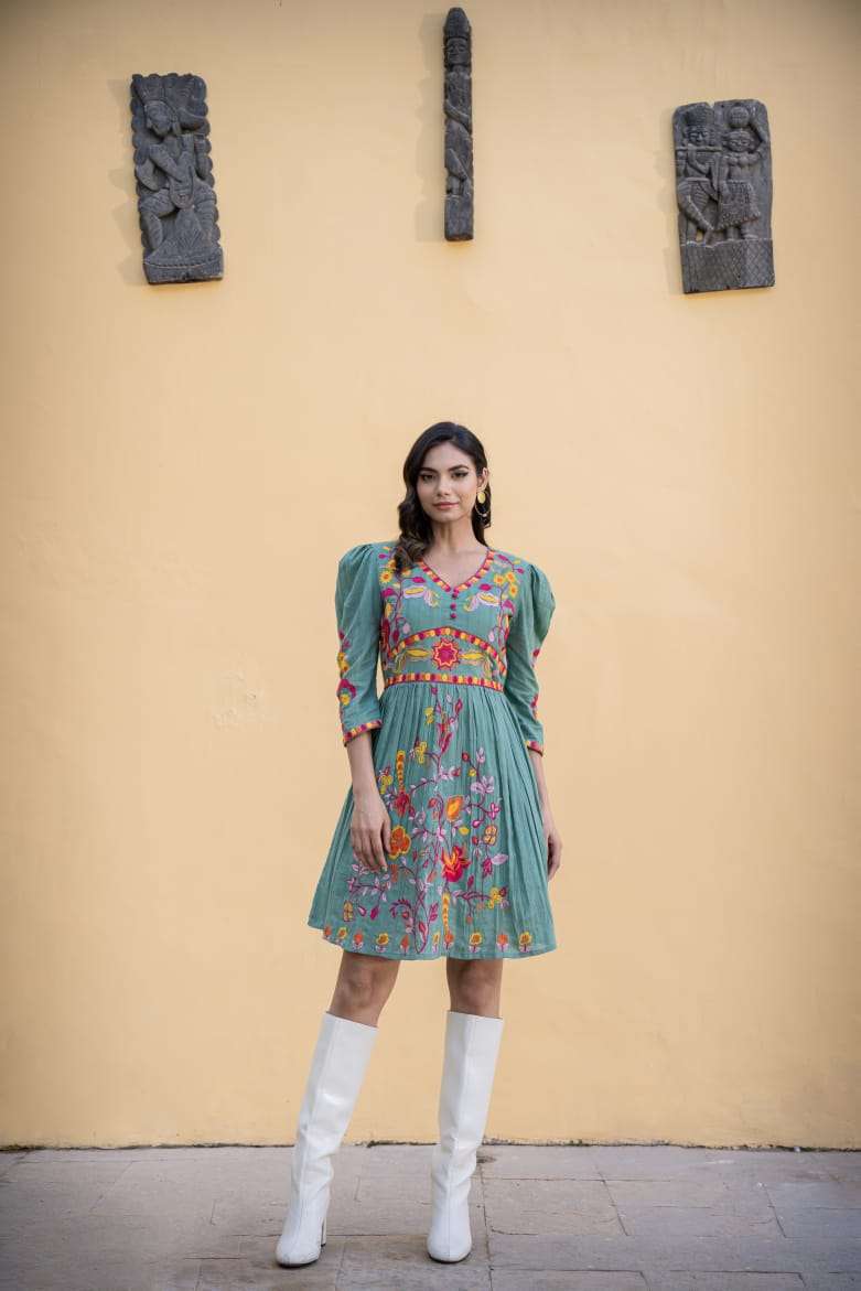 MARINE BY AQSAWHOLESALE COTTON PRINT WORK TUNICS