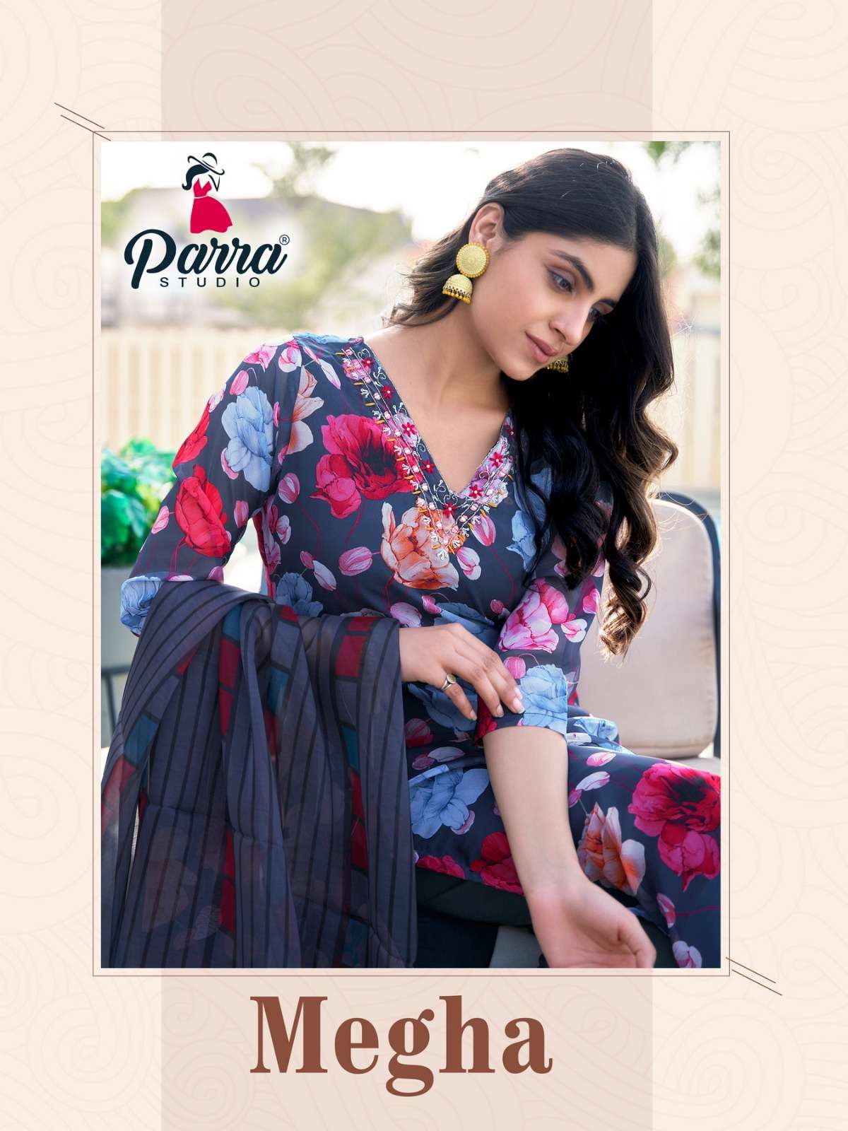 MEGHA BY PARRA STUDIO 1011 TO 1016 SERIES ORGANZA PRINT WORK READYMADE DRESSES