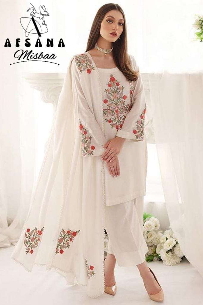 MISBAA BY AFSANA FAUX GEORGETTE HEAVY EMBRODIERY WORK READYMADE DRESSES