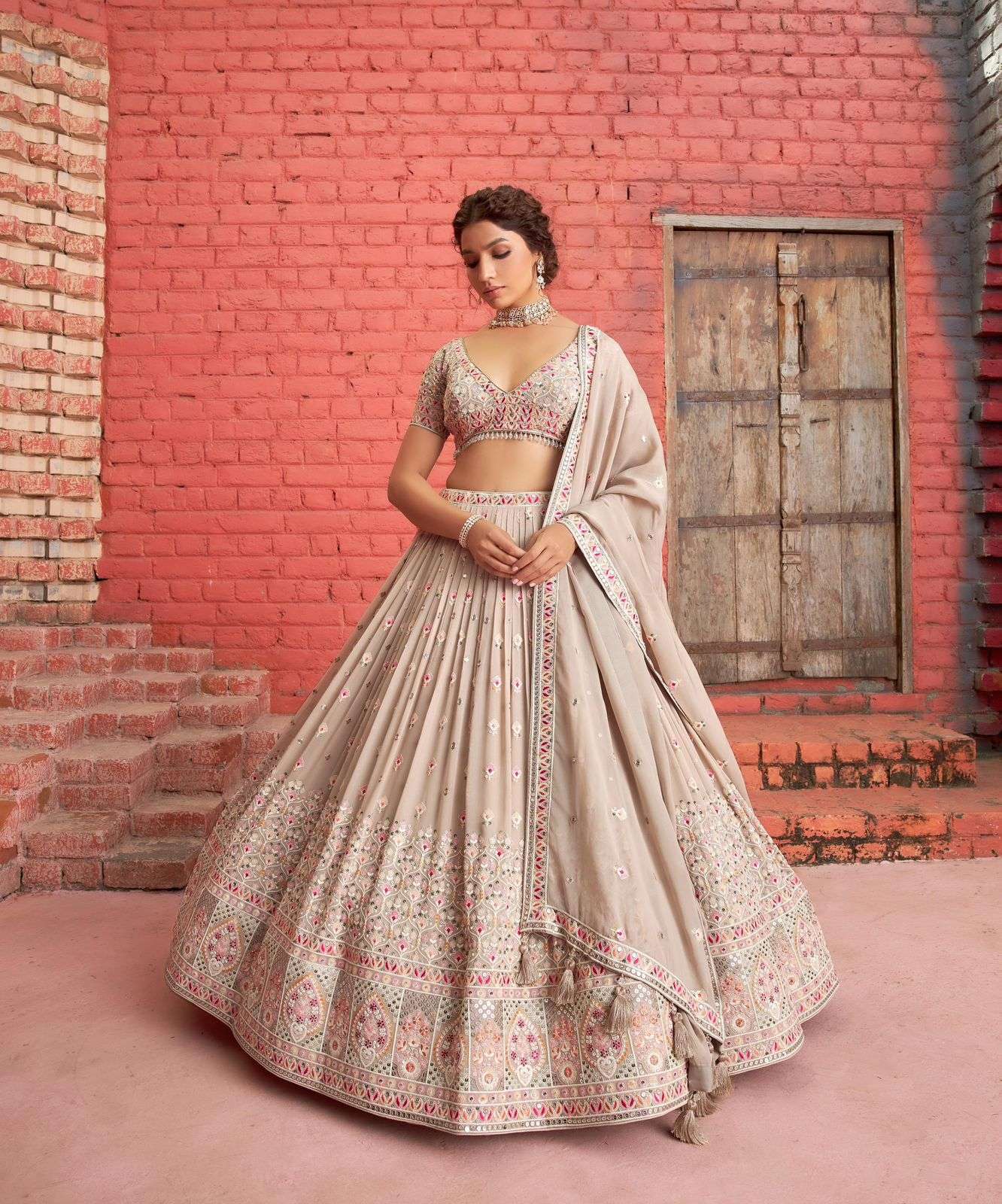 MOHEY VOL-2 BY AQSAWHOLESALE FANCY FABRIC HEAVY WORK READYMADE BRIDAL LEHENGAS