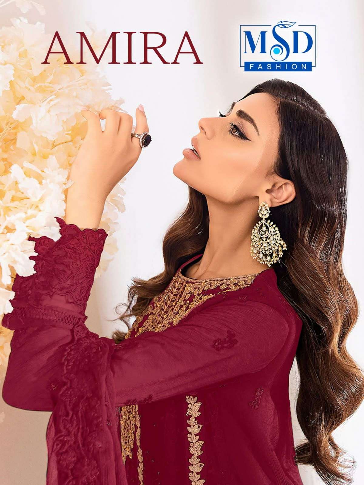 MSD AMIRA BY AQSAWHOLESALE 115-A TO 115-D SERIES FAUX GEORGETTE WORK PAKISTANI DRESSES