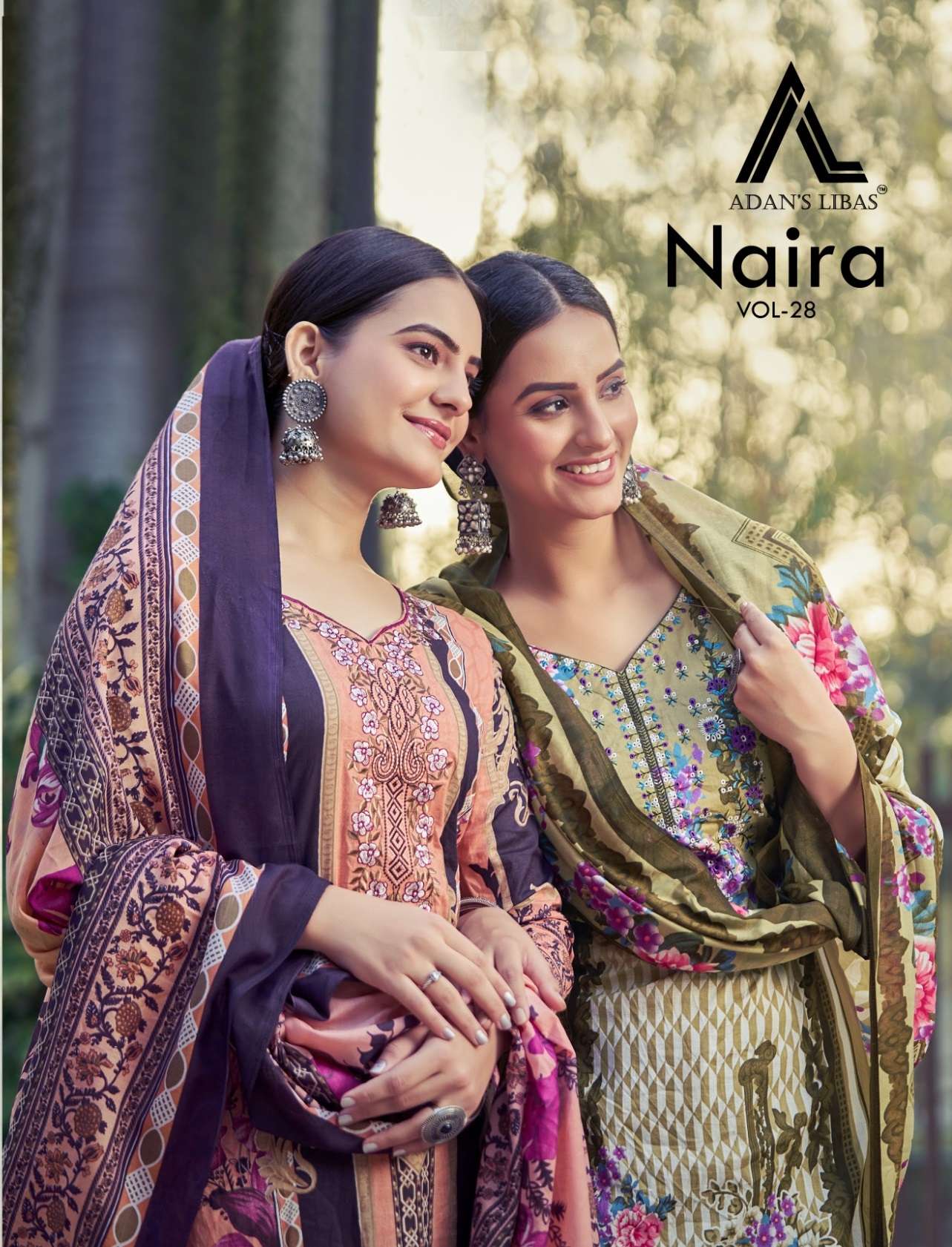 NAIRA VOL-28 BY ADANS LIBAS 2801 TO 2810 SERIES PURE COTTON PRINT WORK PAKISTANI DRESSES