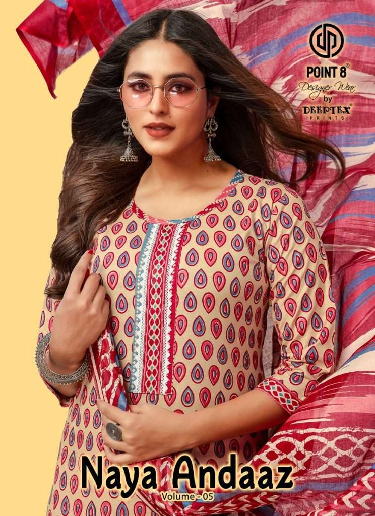 NAYA ANDAAZ VOL-5 BY DEEPTEX 5001 TO 5010 SERIES PURE COTTON PRINT READYMADE DRESSES