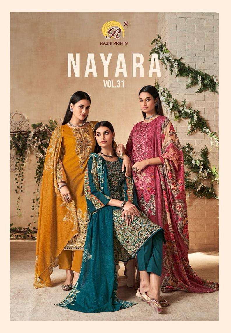 NAYARA VOL-31 BY RAKHI PRINTS 831-001 TO 831-008 SERIES CAMBRIC COTTON WORK DRESSES