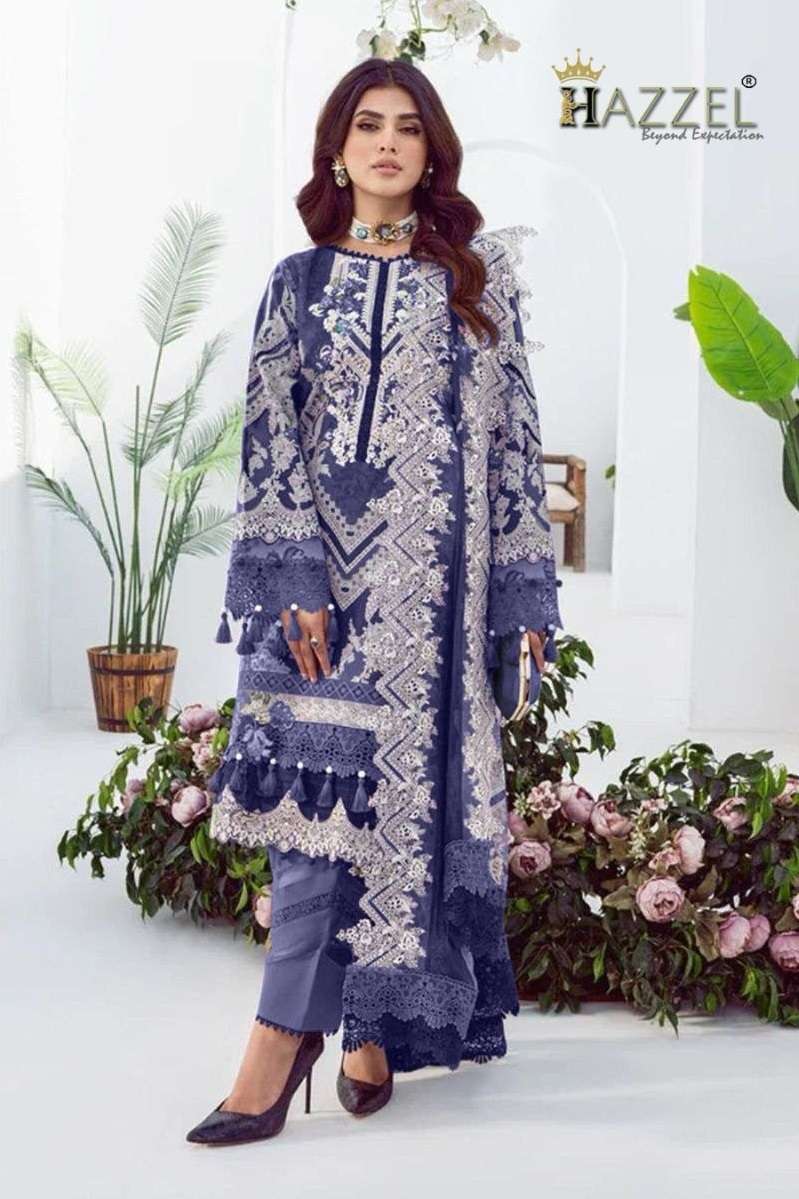 NEEDLE WONDER LAWN COLLECTION BY HAZZEL 66-A TO 66-C SERIES COTTON PRINT WORK DRESSES