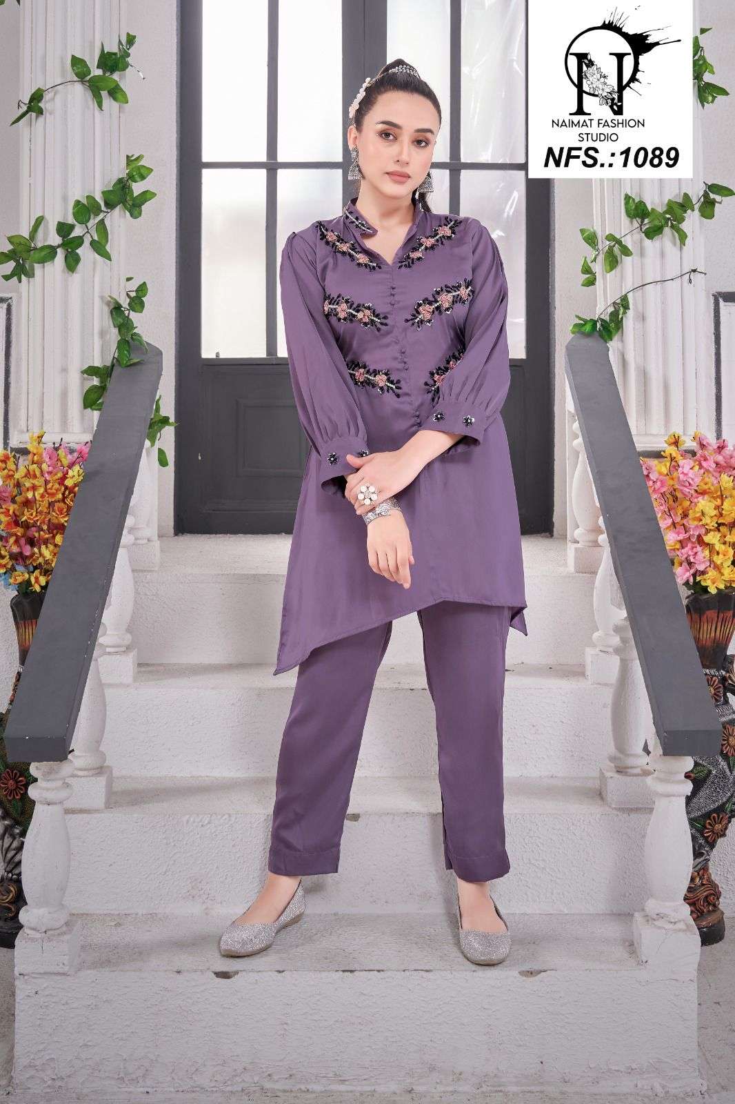 NFS 1089 HIT DESIGN BY NAIMAT FASHION STUDIO IMPORTED FABRIC WORK KURTI & PANT