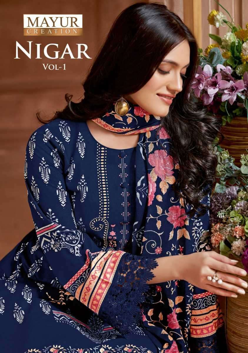 NIGAR BY MAYUR CREATION 1001 TO 1008 SERIES PURE COTTON PRINT PAKISTANI DRESSES