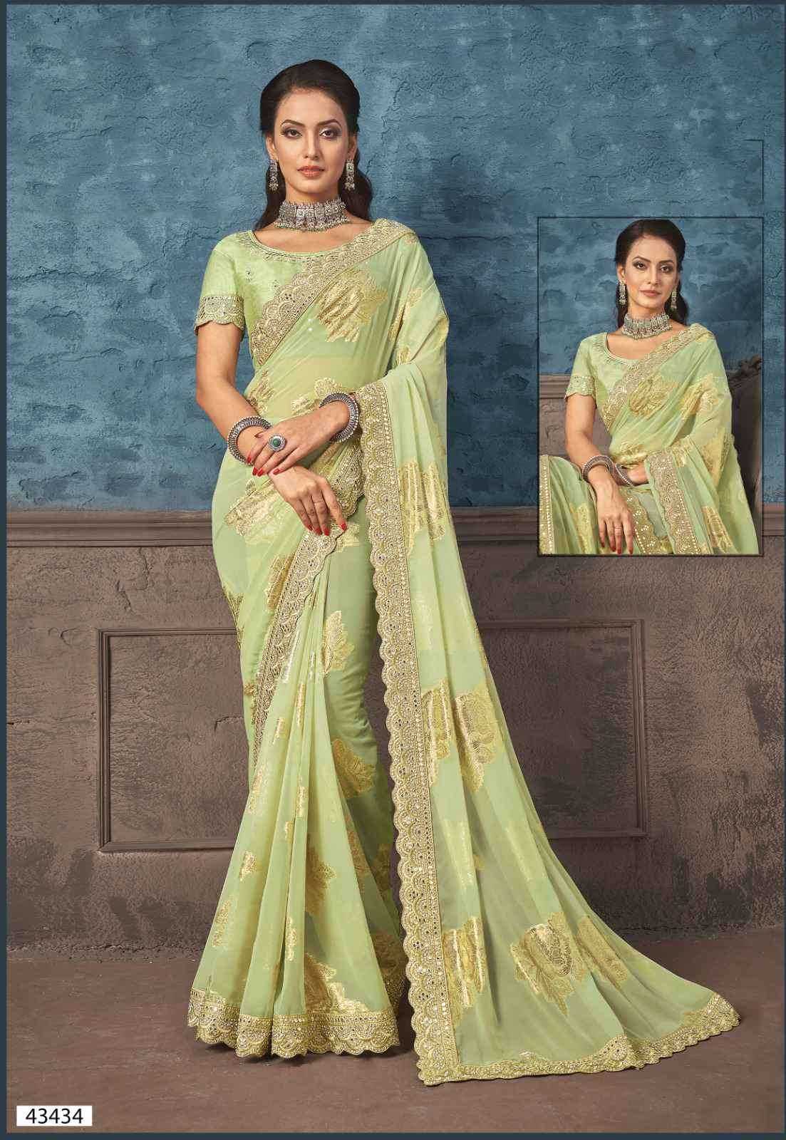 NORITA MAAMIKA BY MAHOTSAV 43429 TO 43434 SERIES RAW SILK HEAVY WORK SAREES