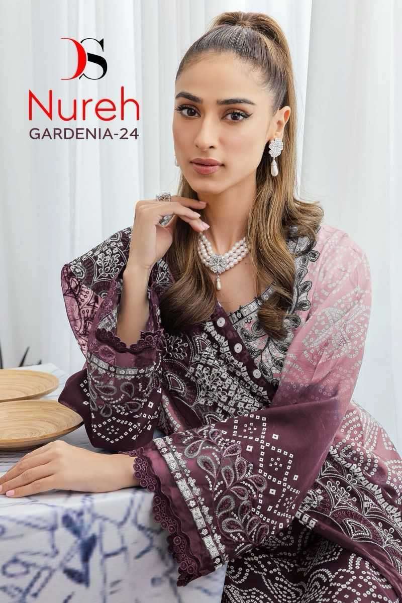 NUREH GARDENIA-24 BY DEEPSY SUITS 3361 TO 3368 SERIES COTTON PRINT WORK PAKISTANI DRESSES