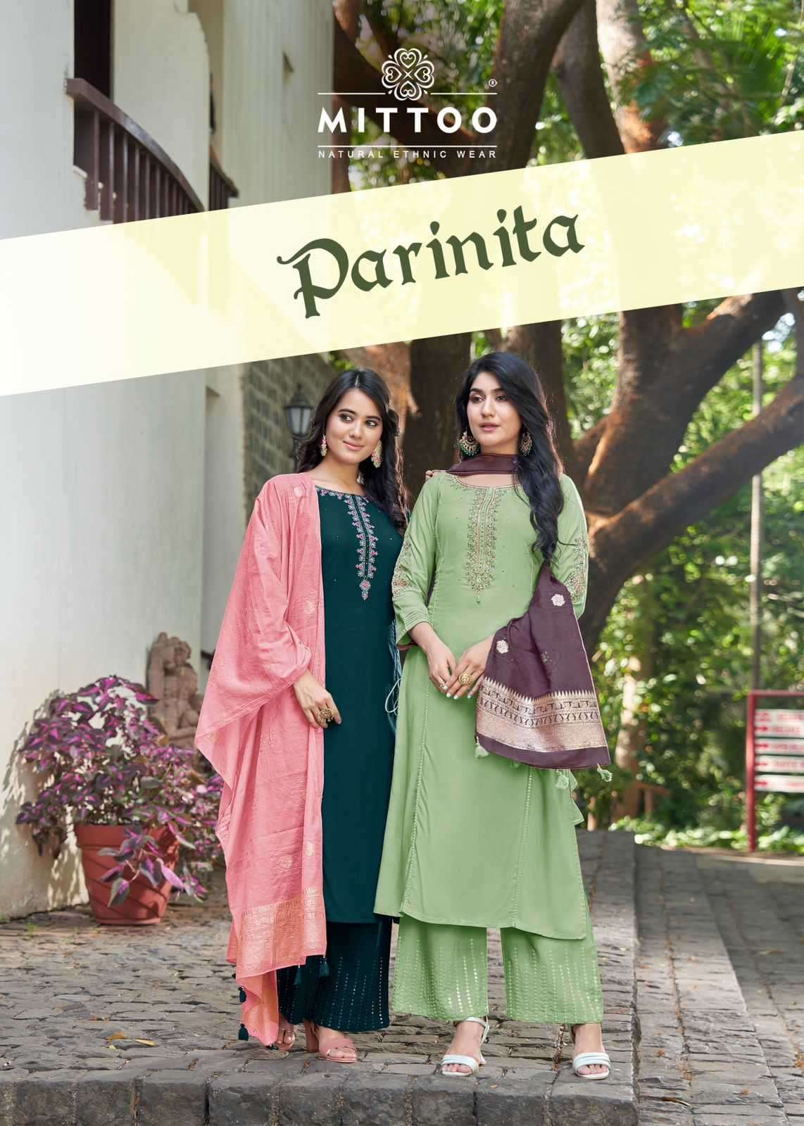 PARINITA BY MITTOO 5001 TO 5006 SERIES HEAVY RAYON EMBROIDERY WORK READYMADE DRESSES