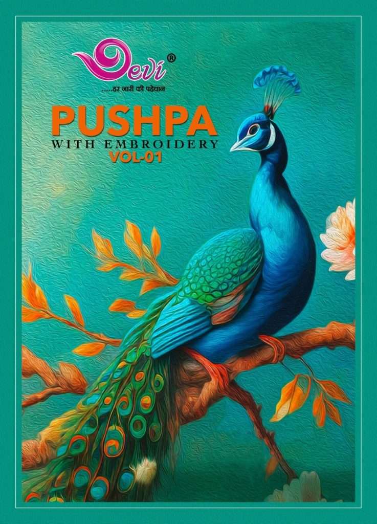 PUSHPA VOL-1 BY DEVI 1001 TO 1012 SERIES COTTON PRINT WORK READYMADE DRESSES