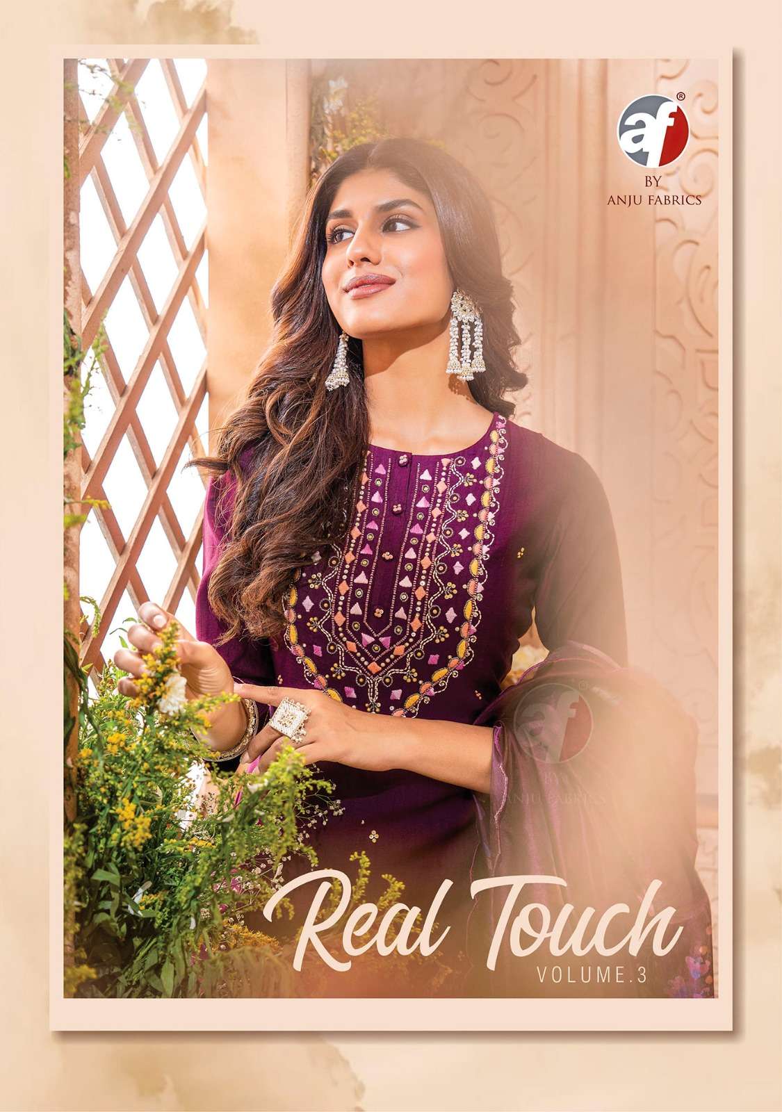 REAL TOUCH VOL-3 BY ANJU FABRICS 3421 TO 3426 SERIES VISCOSE WORK READYMADE DRESSES