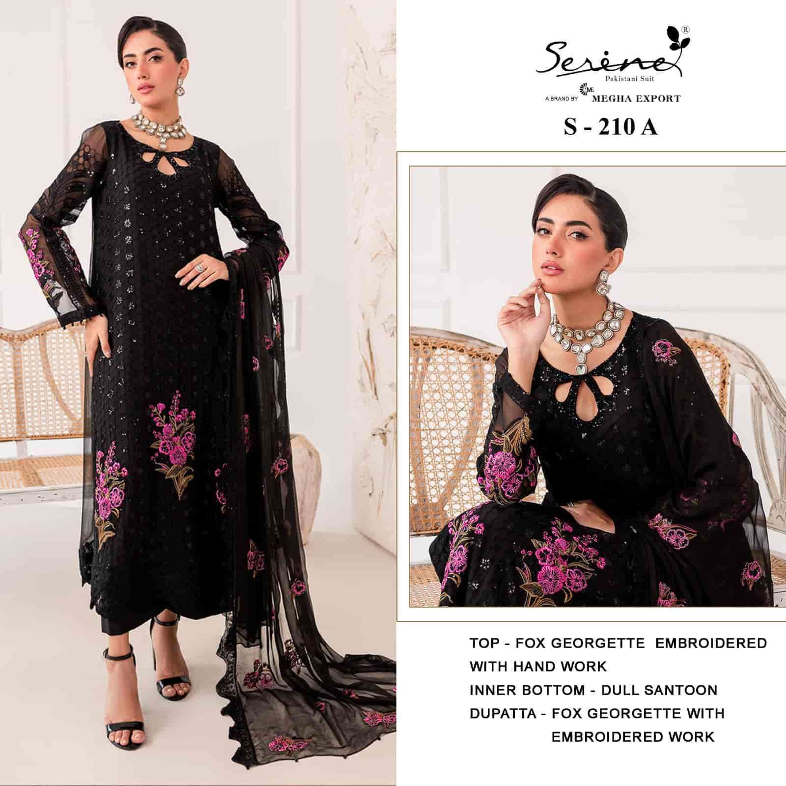 S-210 NX BY SERINE 210-A & 210-B SERIES FAUX GEORGETTE EMBROIDERY WORK PAKISTANI DRESSES