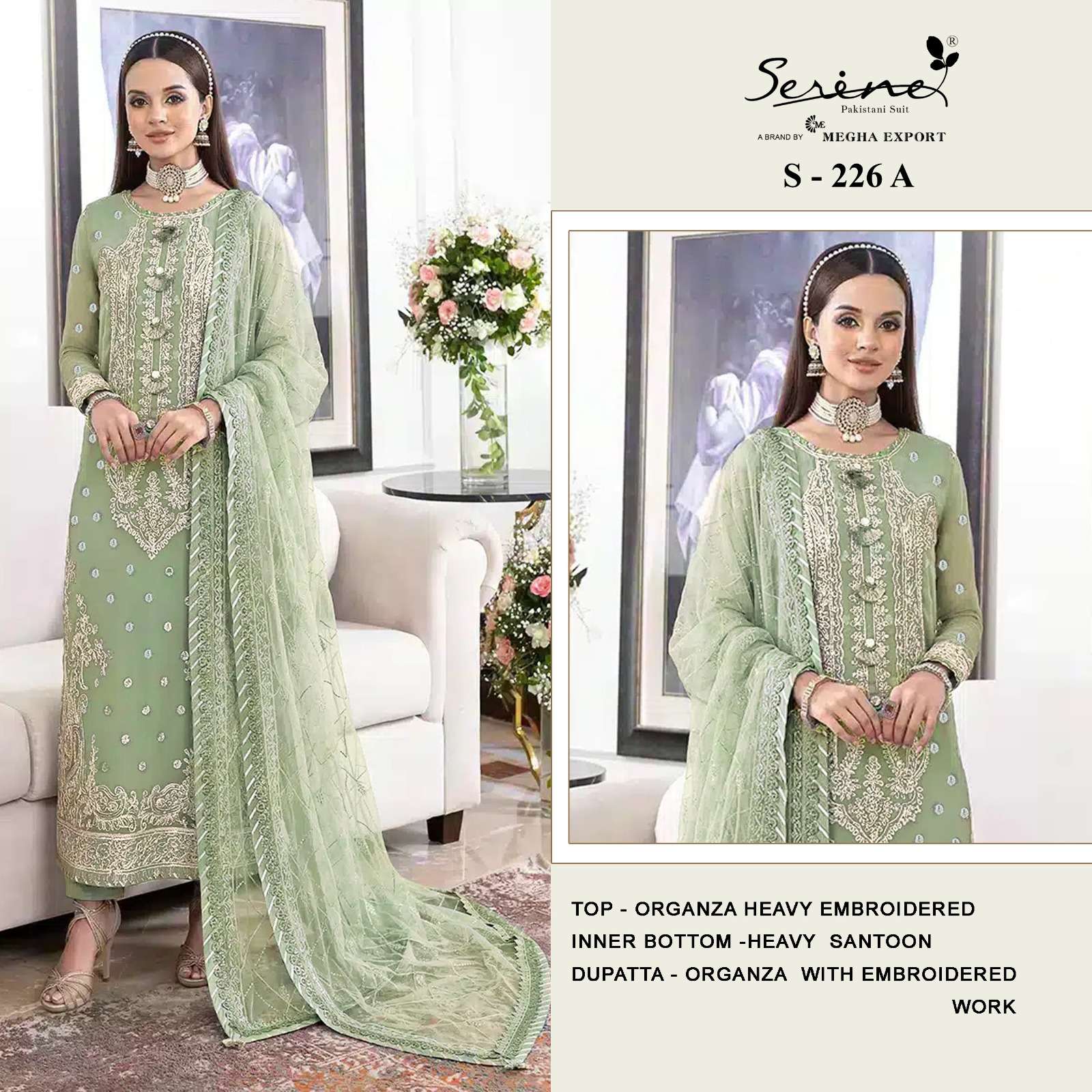 S-226 COLOURS BY SERINE 226-A TO 226-D SERIES FAUX GEORGETTE WORK PAKISTANI DRESSES