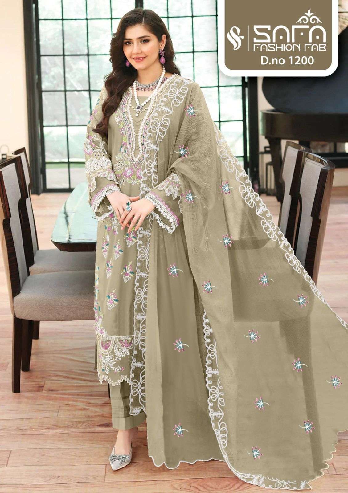 SAFA 1200 COLORS BY SAFA FASHION FAB HEAVY GEORGETTE WORK READYMADE DRESSES