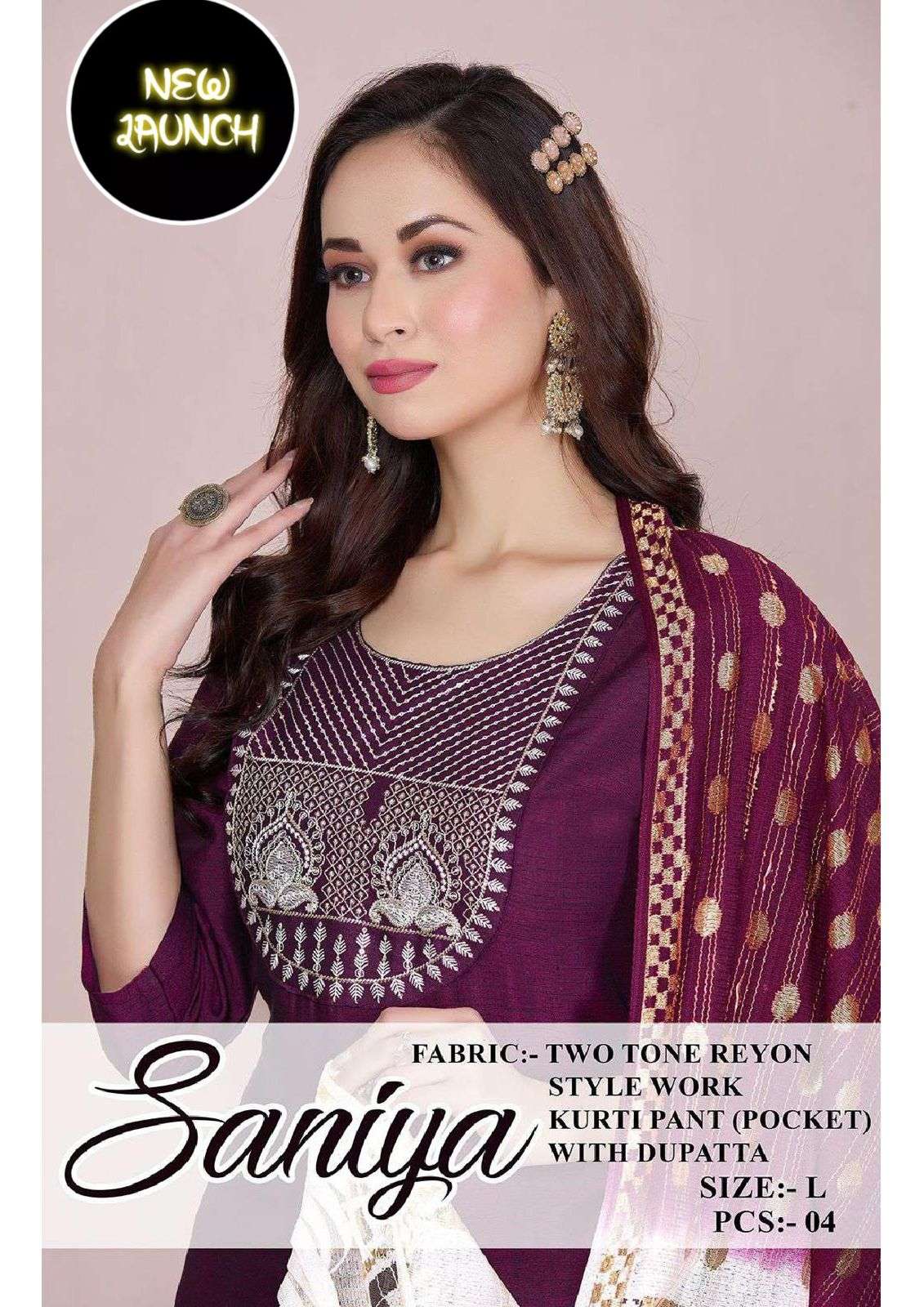 SANIYA BY AQSAWHOLESALE RAYON PRINT WORK READYMADE DRESSES