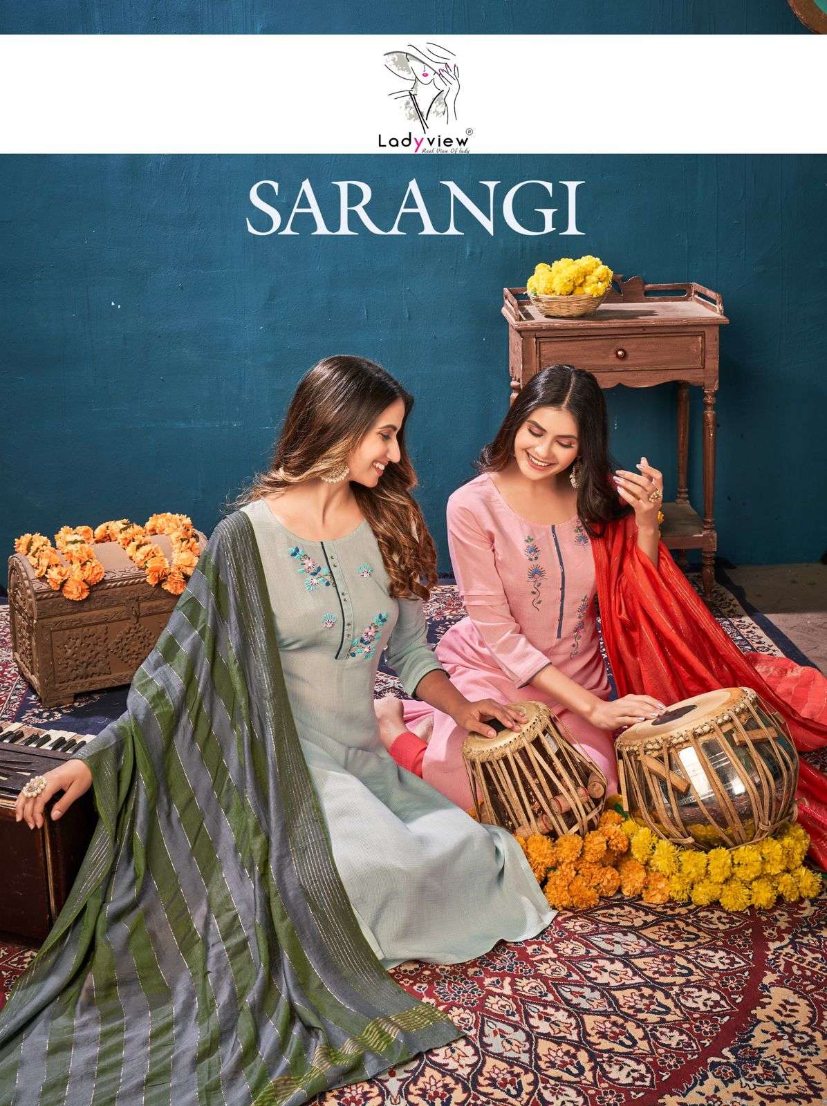 SARANGI BY LADYVIEW 1001 TO 1004 SERIES VISCOSE KHATLI HAND WORK READYMADE DRESSES