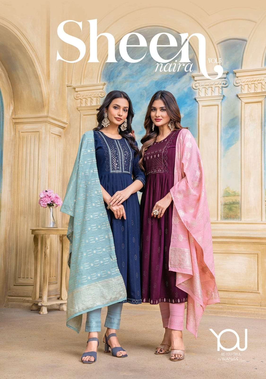 SHEEN NAIRA VOL-3 BY YOU 301 TO 305 SERIES NYLON VISCOSE WORK READYMADE DRESSES