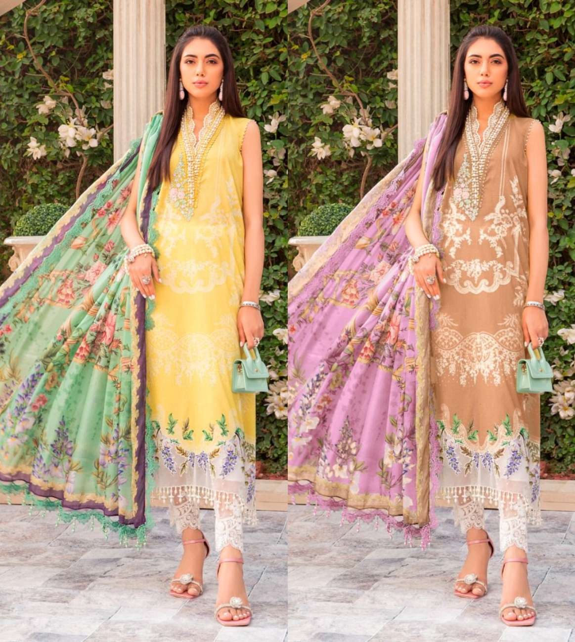 TAJ 459 & 462 HITS BY TAJ CREATION PURE COTTON PRINT EMBROIDERY PAKISTANI DRESSES