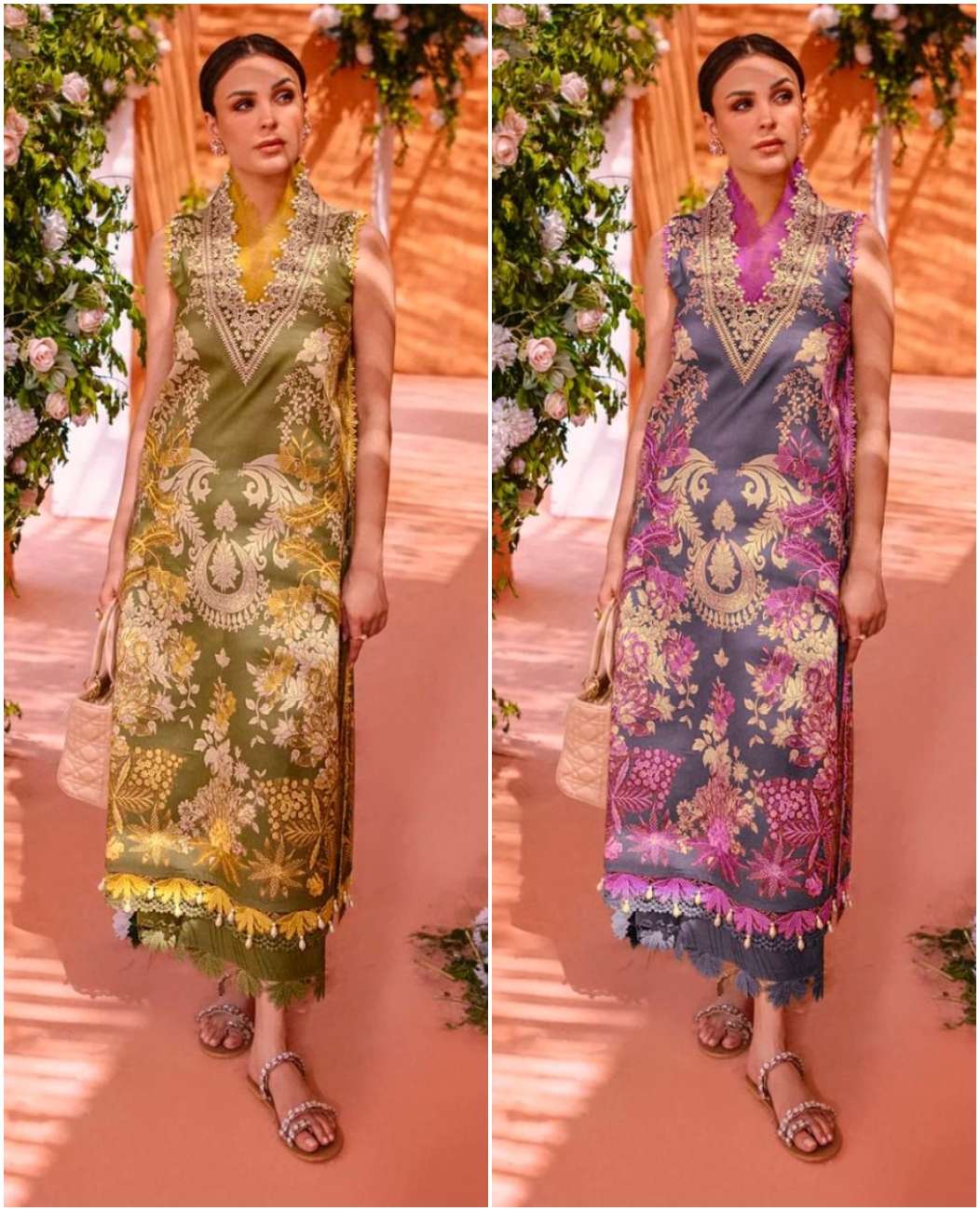 TAJ 473 & 476 HITS BY TAJ CREATION PURE COTTON PRINT EMBROIDERY WORK PAKISTANI DRESSES