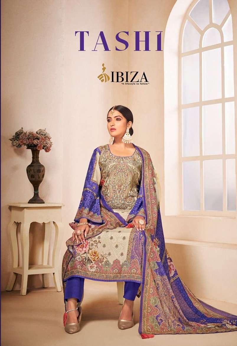 TASHI BY IBIZA 10455 TO 10458 SERIES PURE MUSLIN PRINT HAND WORK DRESSES