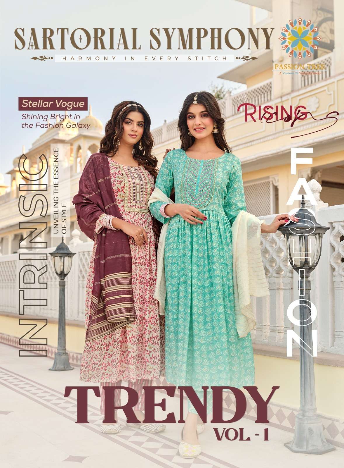 TRENDY VOL-1 BY PASSION TREE 1001 TO 1007 SERIES CAPSULE PRINT WORK READYMADE DRESSES