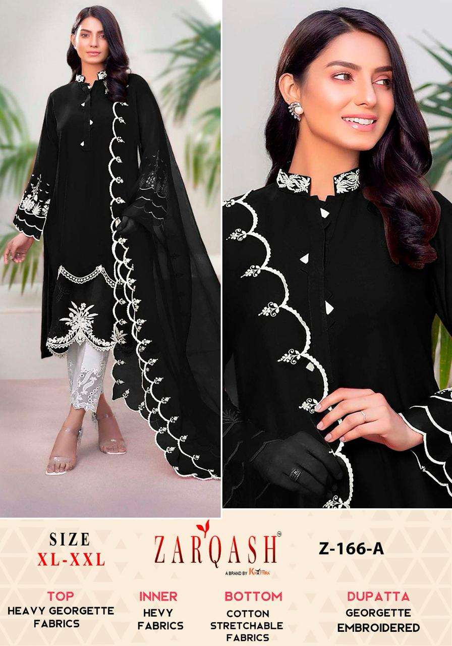 Z-166 COLORS BY ZARQASH 166-A TO 166-D SERIES HEAVY GEORGETTE WORK READYMADE DRESSES