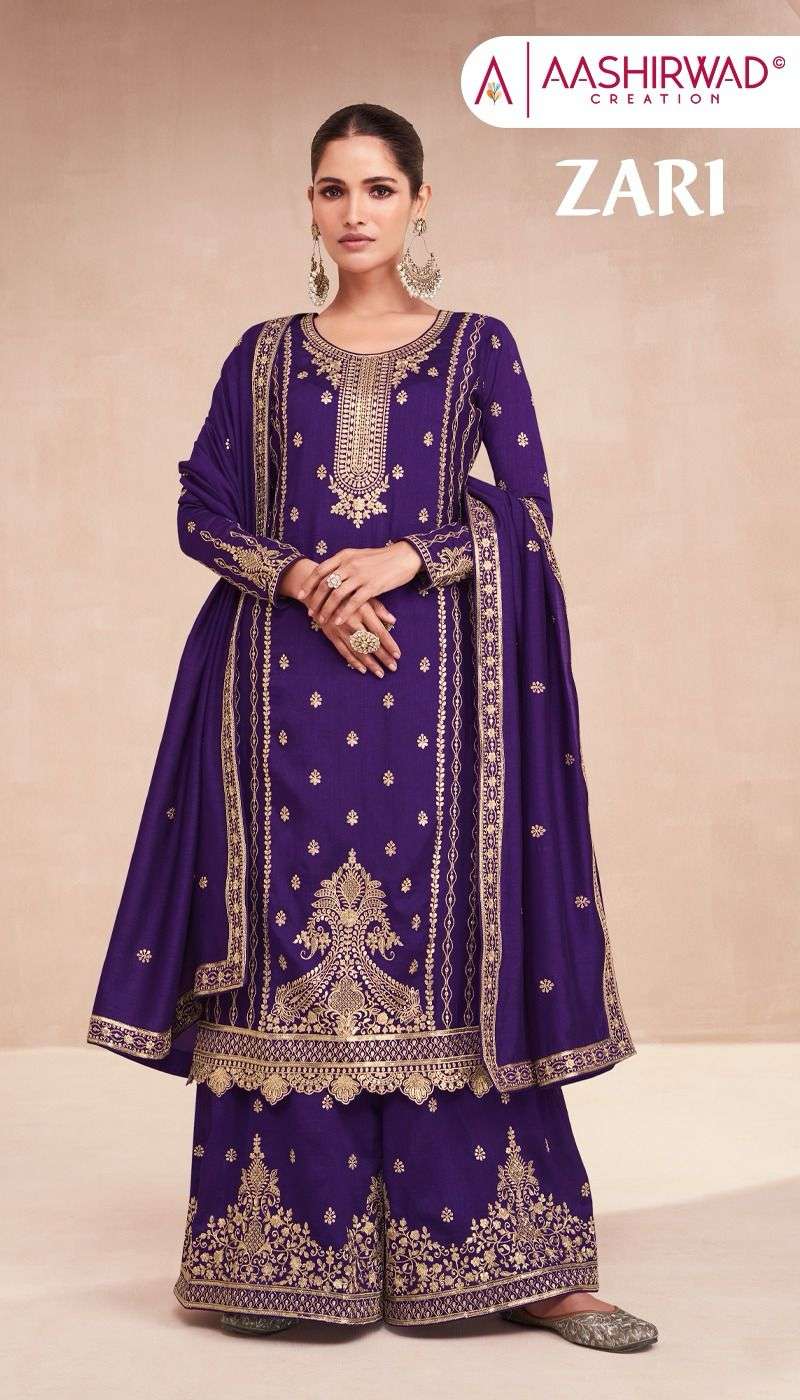 ZARI BY AASHIRWAD CREATION 9879 TO 9881 SERIES PREMIUM SILK WORK READYMADE DRESSES