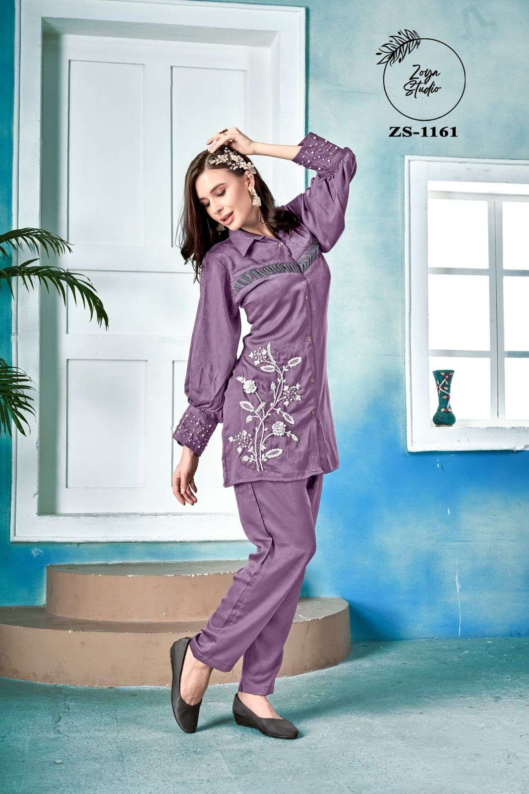 ZS-1161 HIT DESIGN BY ZOYA STUDIO IMPORTED FABRIC HAND WORK CO-ORD SET