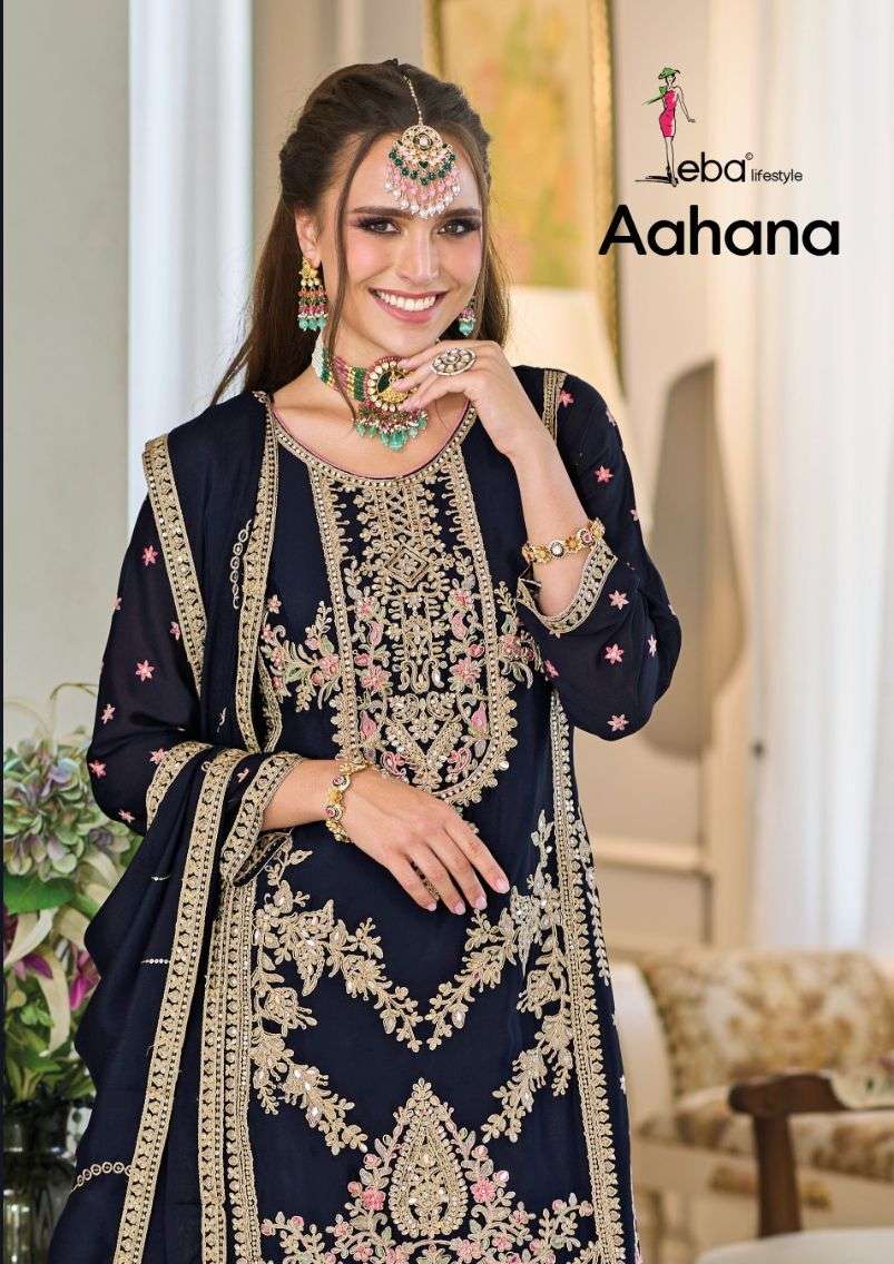 AAHANA BY EBA LIFESTYLE 1672 TO 1674 SERIES HEAVY CHINON WORK READYMADE DRESSES