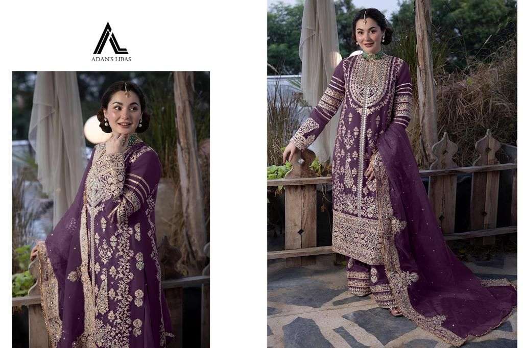 ADANS 7051 COLOURS 7051-E TO 7051-H SERIES FAUX GEORGETTE WORK PAKISTANI DRESSES