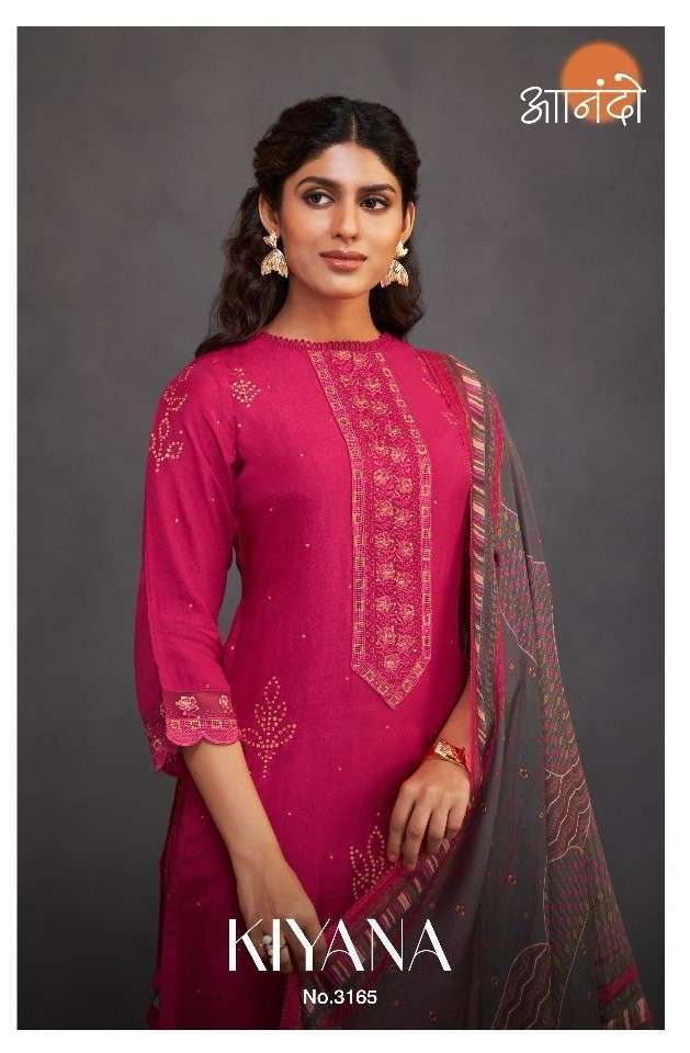 ANANDO KIYANA BY JAY VIJAY 3165-A TO 3165-D SERIES BAMBERG SILK PRINT WORK DRESSES