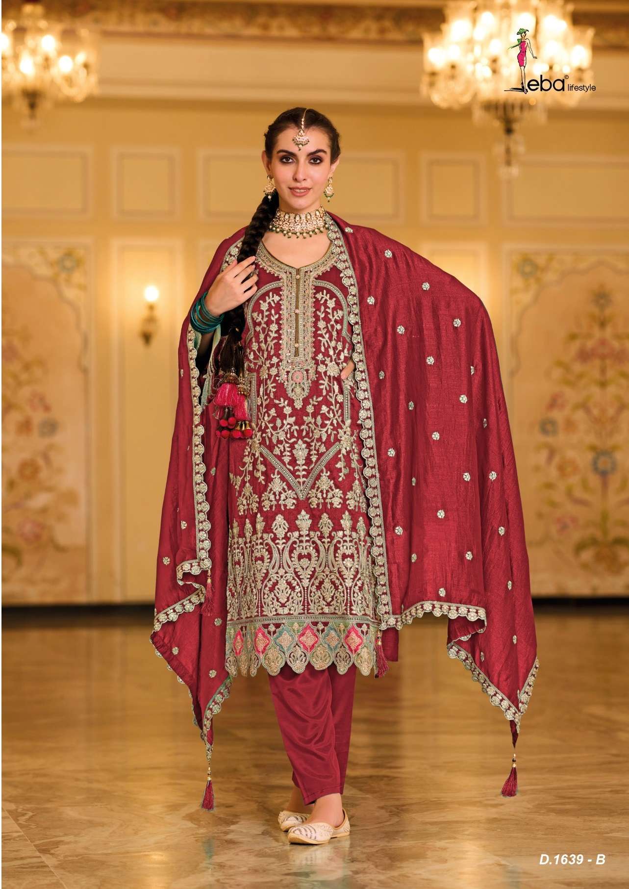 ANOKHI COLOR EDITION BY EBA LIFESTYLE 1639-A TO 1639-C SERIES SILK HEAVY WORK READYMADE DRESSES