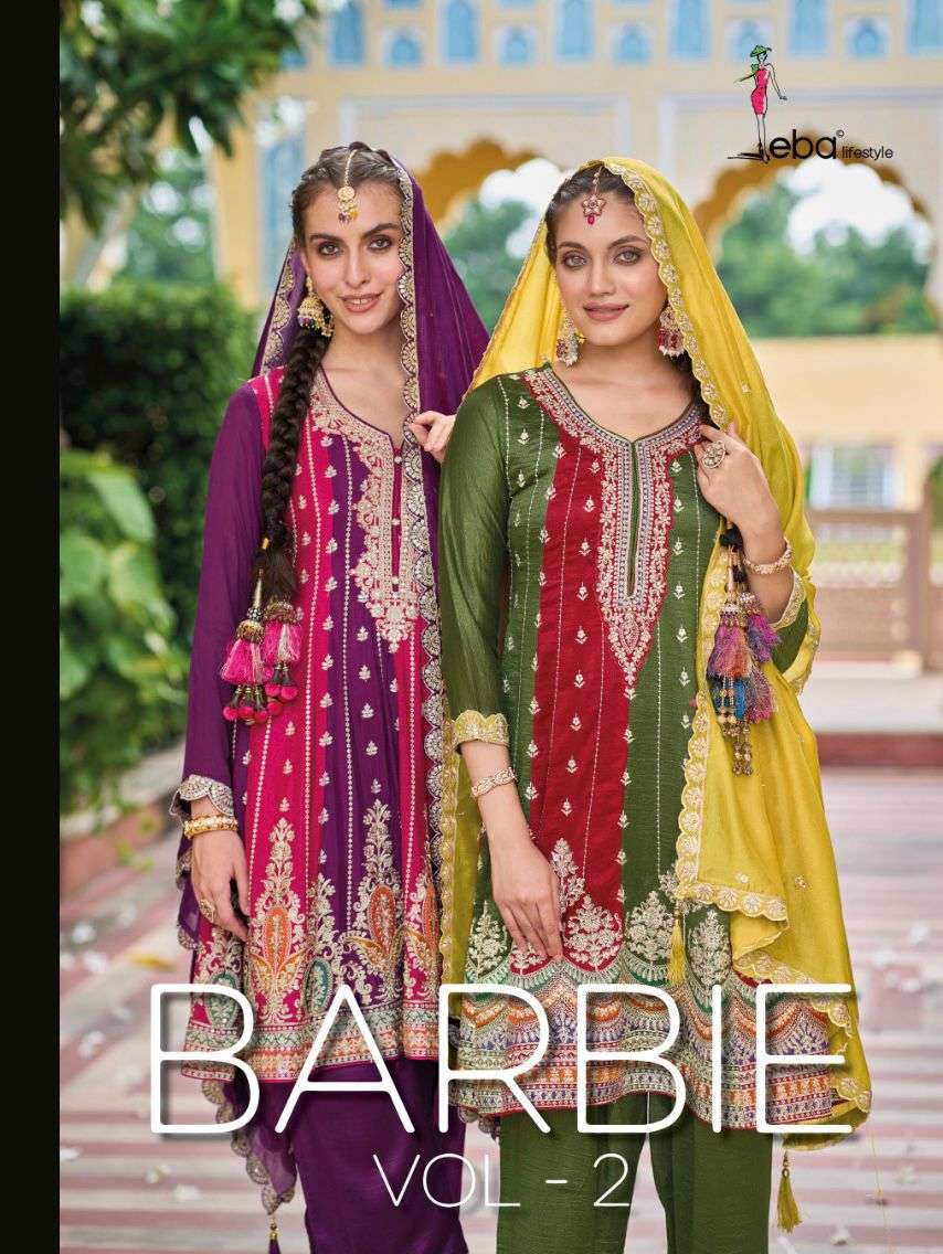 BARBIE VOL-2 BY EBA LIFESTYE 1659 & 1660 SERIES PREMIUM SILK HEAVY WORK READYAMDE DRESSES