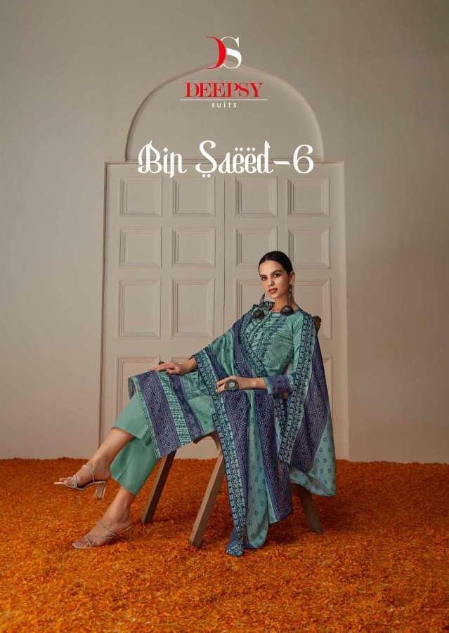 BIN SAEED VOL-6 BY DEEPSY SUITS 27001 TO 27008 SERIES COTTON EMBROIDERY WORK DRESSES